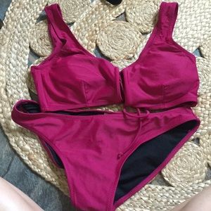 2 for $15 bathing suits! wine colored bathing suit